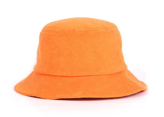 orange terry bucket hat