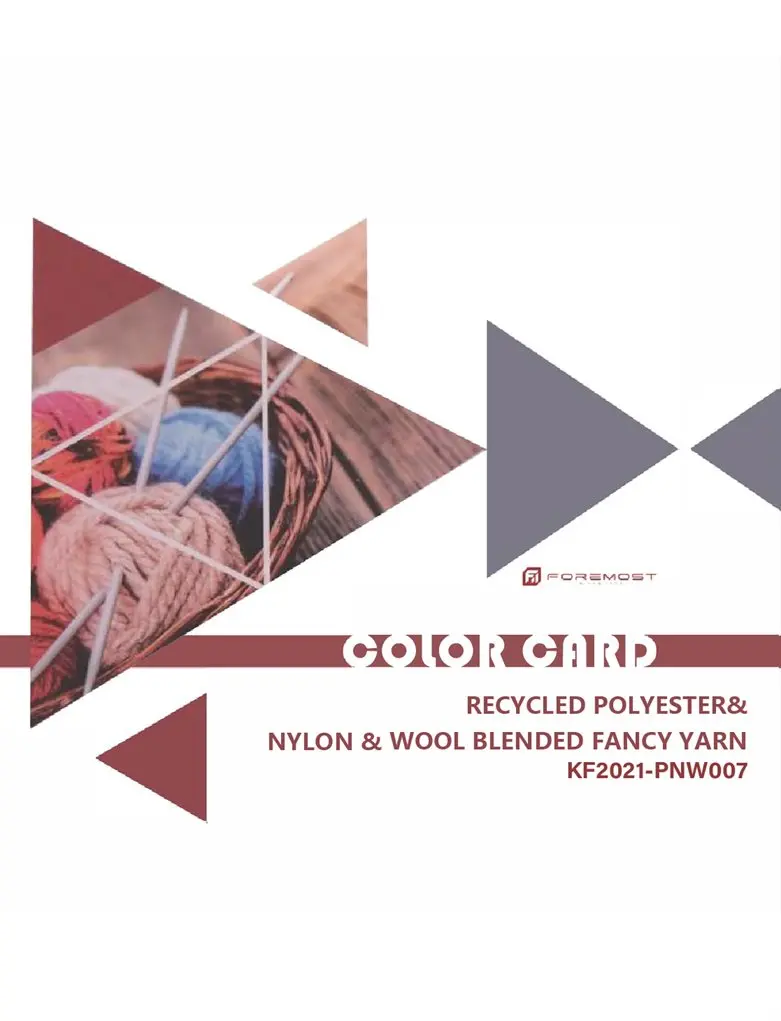 KF2021-PNW007 de poliéster reciclado & Nylon & Lã Misturado Fios extravagantes