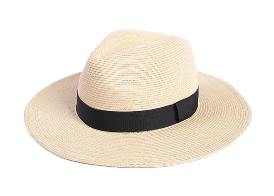 Chapéus de palha Fedora de aba larga personalizada