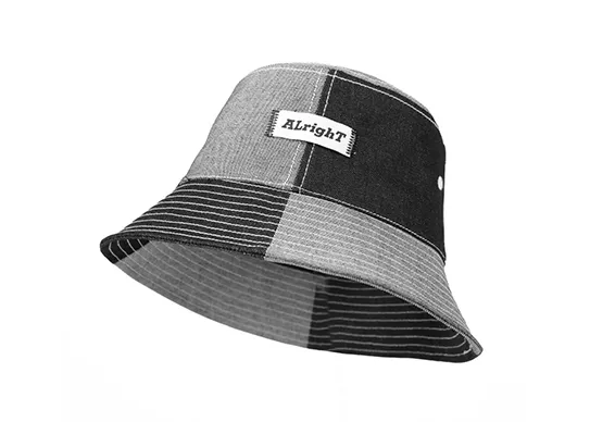 Chapéus de balde de denim Jean personalizado com logotipo de remendo