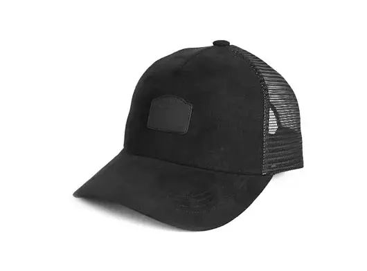 black suede trucker hat