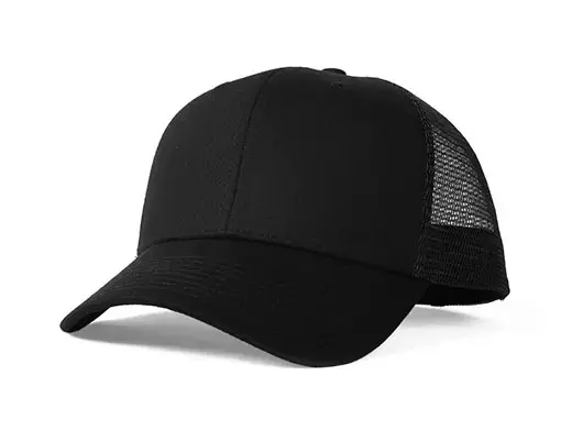 black trucker hat