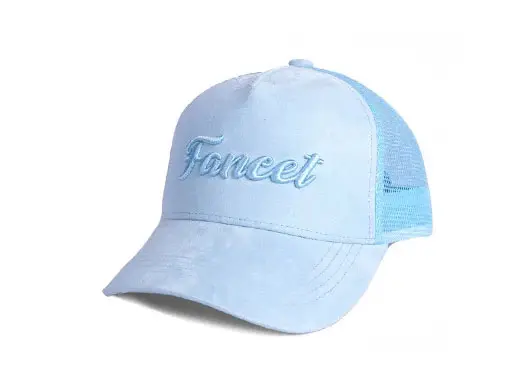 blue suede trucker hat