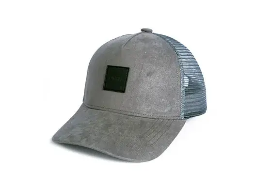 grey suede trucker hat