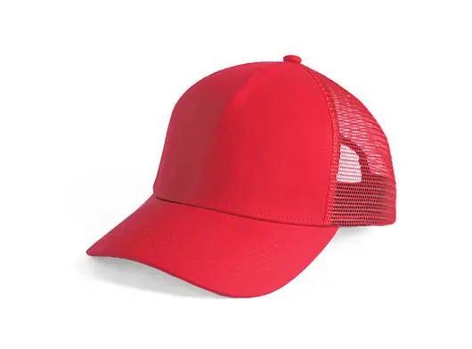 red trucker hat