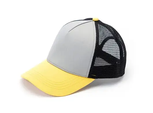 yellow and grey trucker cap