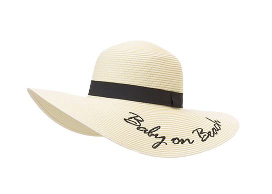 embroidered floppy beach hat